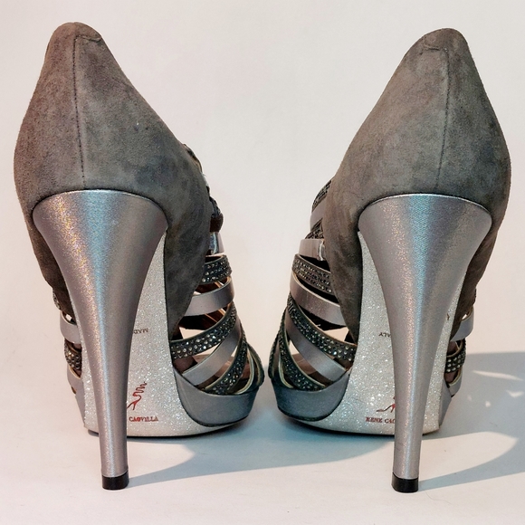 René Caovilla silver swarowski crystal embellished cage pumps, EU41 - Picture 7 of 17